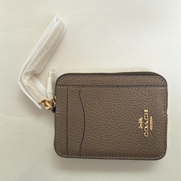 Coach Zip Card Case in Dark Stone - Picture 3 of 5